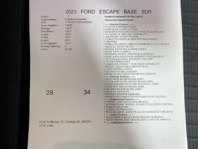 2023 Ford Escape Base